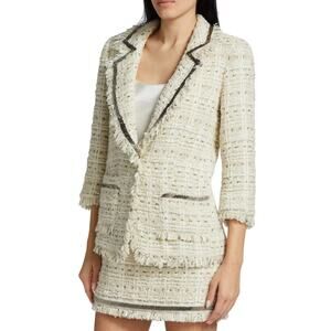 Cinq a Sept Metallic Beaded Tweed Maddie Blazer size 8